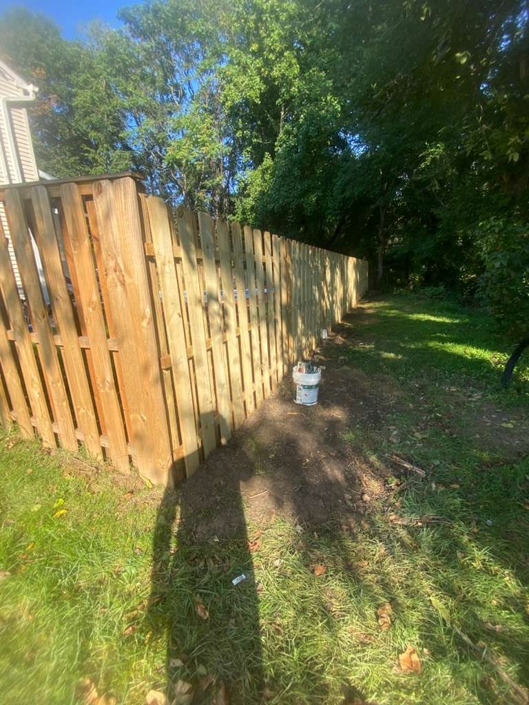 Outdoor fence installation work